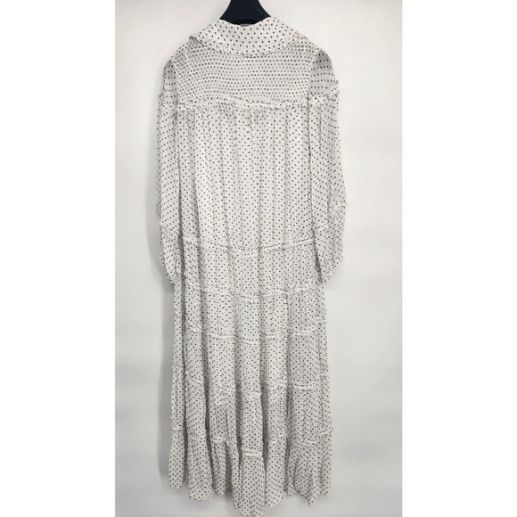 NWT Anthropologie Long-Sleeve Smocked Tiered Maxi Dress Sz SP Polka Dot #9M412 - Picture 8 of 14